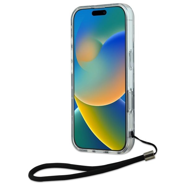 Karl Lagerfeld case for iPhone 16 6,1" KLHCP16SHZBPKCCU purple Hard Zebra With Cord