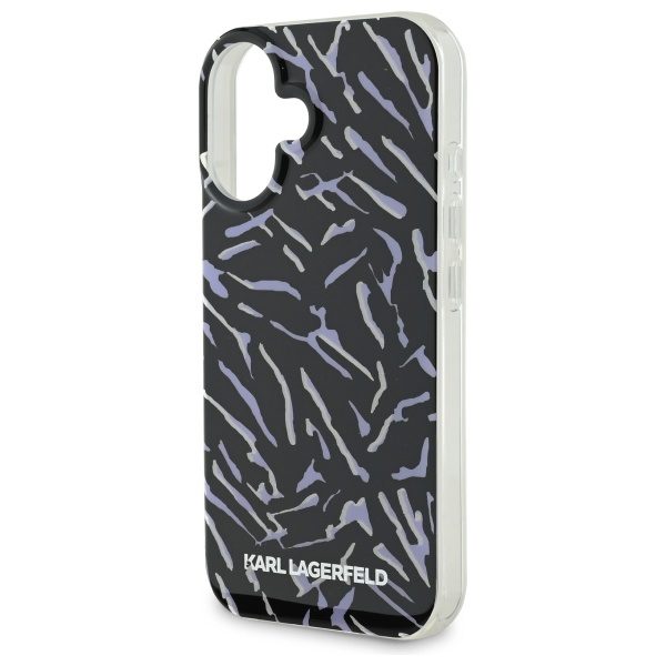 Karl Lagerfeld case for iPhone 16 6,1" KLHCP16SHZBPKCCU purple Hard Zebra With Cord