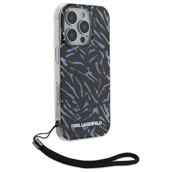 421734_oryg Karl Lagerfeld case for iPhone 16 Pro Max 6,9" KLHCP16XHZBPKCCU Purple Hard Zebra With Cord