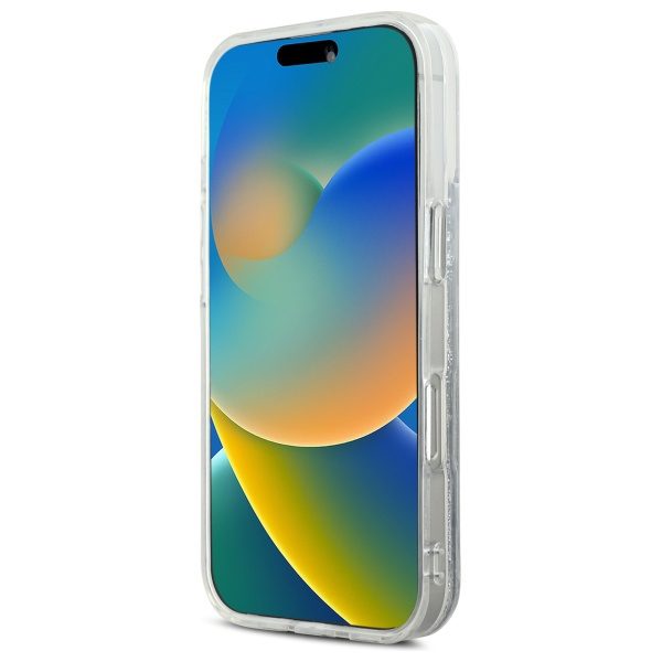 Karl Lagerfeld case for iPhone 16 Pro 6,3" KLHMP16LLGKCSGH transparent Hard Liquid Glitter Karl&Choupette Head MagSafe