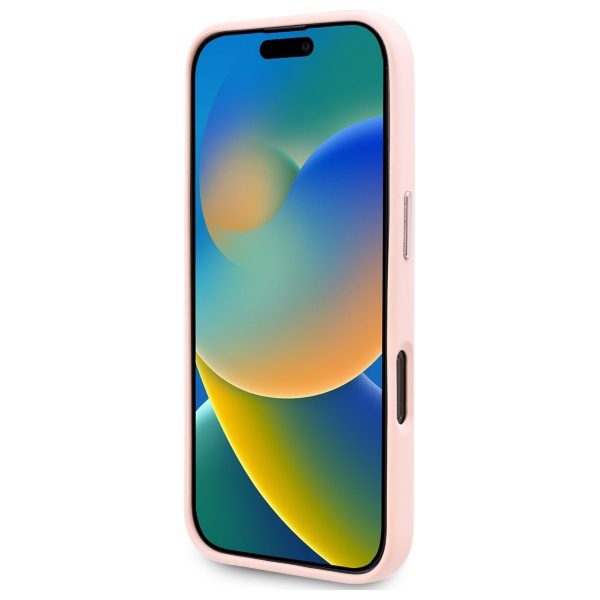 Karl Lagerfeld case for iPhone 16 Pro 6,3" KLHMP16LSCMKMPCP pink Hard Silicone Shadow Metal Initial MagSafe