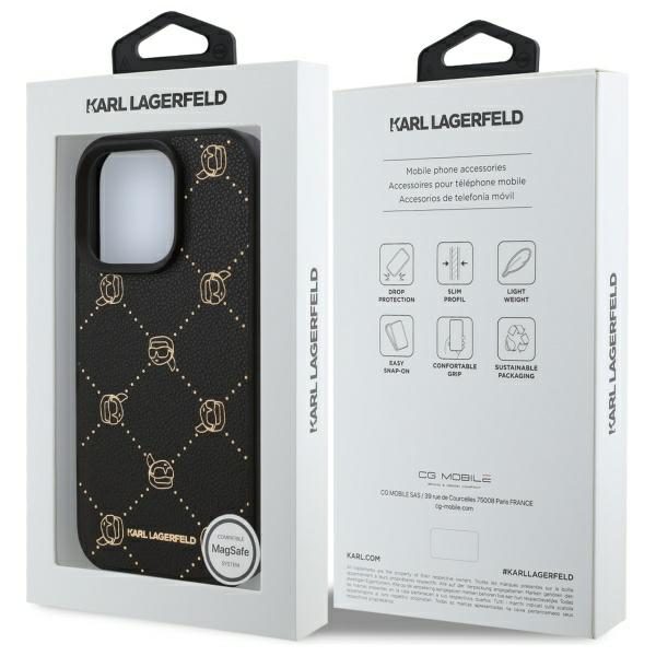 Karl Lagerfeld case for iPhone 16 Pro Max 6,9" KLHMP16XPGKHPHK black Hard Karl Head MagSafe