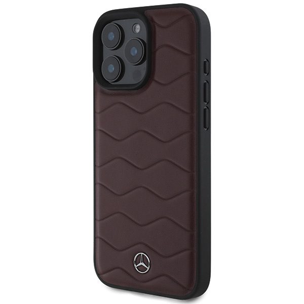 Mercedes case for iPhone 16 Pro Max 6,9" MEHCP16X23RWRSR Hardcase MB Waves Leather red