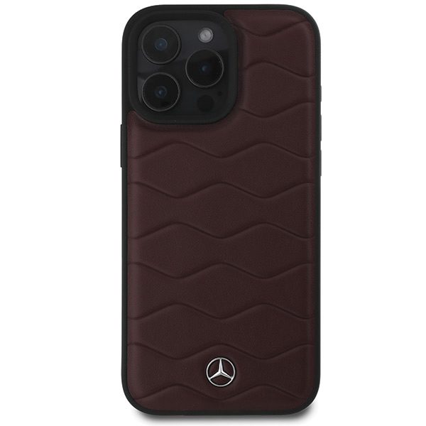 Mercedes case for iPhone 16 Pro Max 6,9" MEHCP16X23RWRSR Hardcase MB Waves Leather red