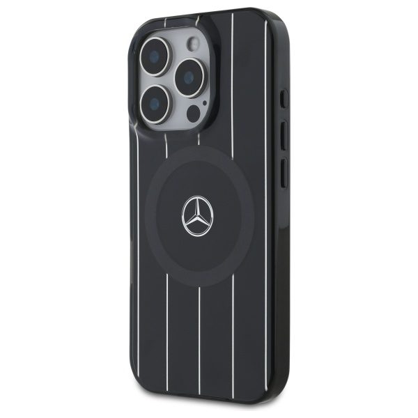 Mercedes case for iPhone 16 Pro 6,3" MEHMP16L23HRSK Hardcase MB Double Layer Crossed Lines MagSafe black