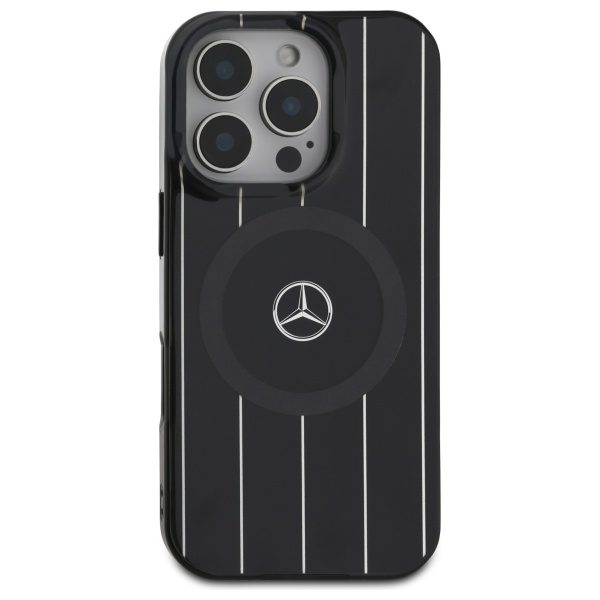 Mercedes case for iPhone 16 Pro 6,3" MEHMP16L23HRSK Hardcase MB Double Layer Crossed Lines MagSafe black