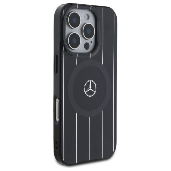 Mercedes case for iPhone 16 Pro 6,3" MEHMP16L23HRSK Hardcase MB Double Layer Crossed Lines MagSafe black