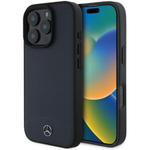 Mercedes case for iPhone 16 Pro Max 6,9" MEHMP16X23RBARV Hardcase Textured And Plain Leather MagSafe navy blue