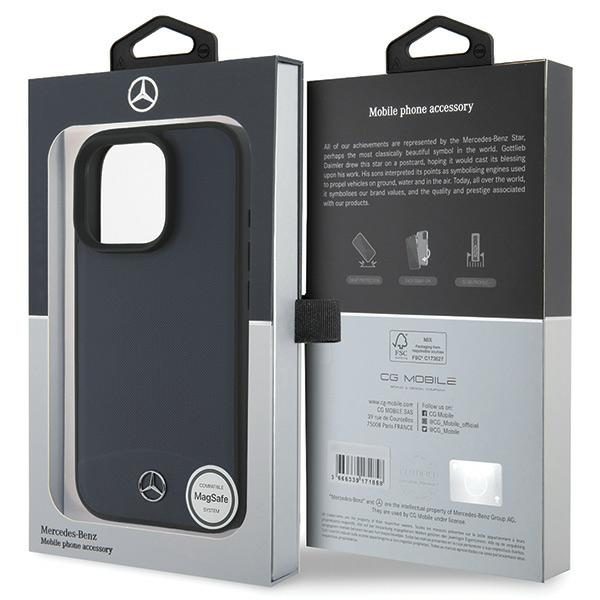 Mercedes case for iPhone 16 Pro Max 6,9" MEHMP16X23RBARV Hardcase Textured And Plain Leather MagSafe navy blue