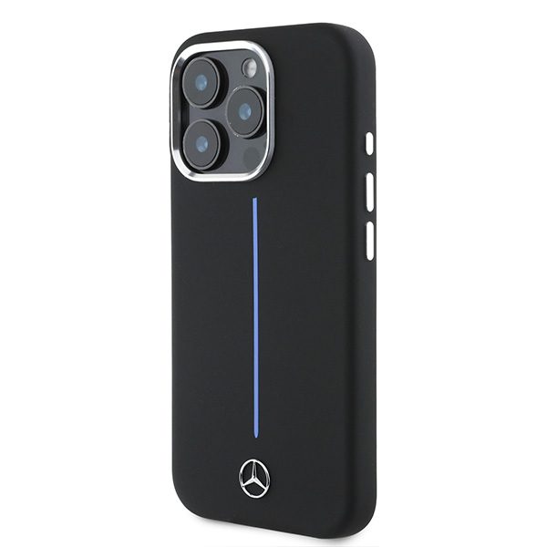 Mercedes case for iPhone 16 Pro Max 6,9" MEHMP16X23SUMBK Hardcase Silicone Blue Stripe MagSafe black
