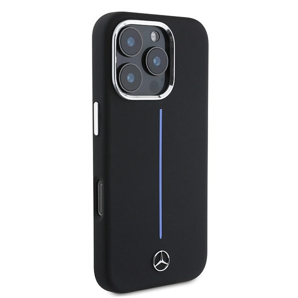 Mercedes case for iPhone 16 Pro Max 6,9" MEHMP16X23SUMBK Hardcase Silicone Blue Stripe MagSafe black
