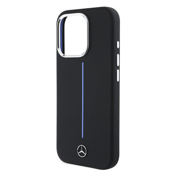 Mercedes case for iPhone 16 Pro Max 6,9" MEHMP16X23SUMBK Hardcase Silicone Blue Stripe MagSafe black