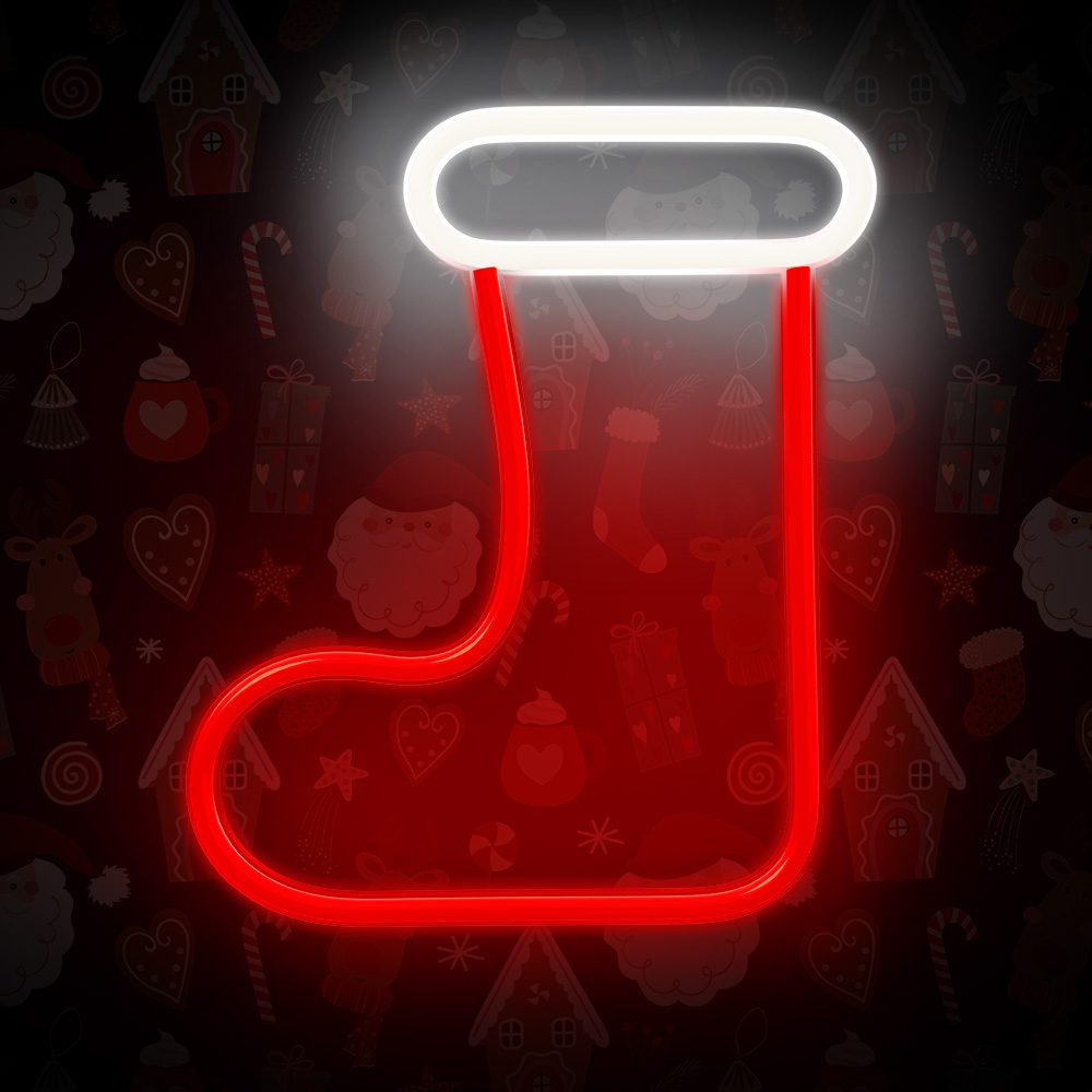 422136_oryg Neon LED CHRISTMAS SOCK white red FLNE23 Forever Light