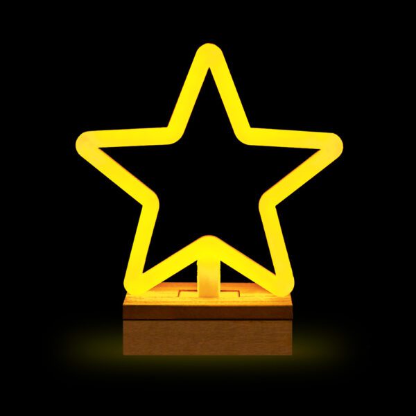 Neon Wood Stand LED STAR warm white FLNW04 Forever Light