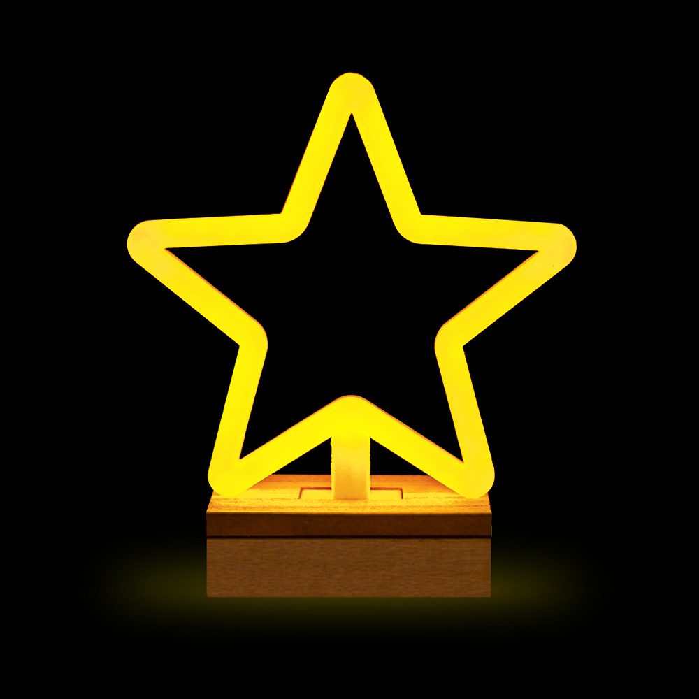 422263_oryg Neon Wood Stand LED STAR warm white FLNW04 Forever Light