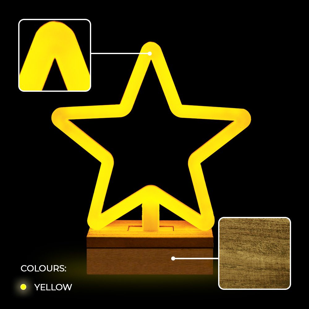 422266_oryg Neon Wood Stand LED STAR warm white FLNW04 Forever Light