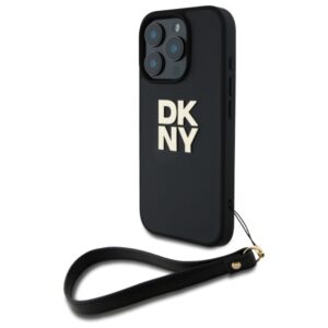 DKNY HC PU Wrist Strap and Stack Logo case for iPhone 16 Pro Max 6,9" black