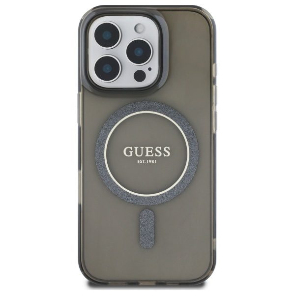 Guess HC MagSafe IML Glitter Circle case for iPhone 16 Pro Max 6,9" black