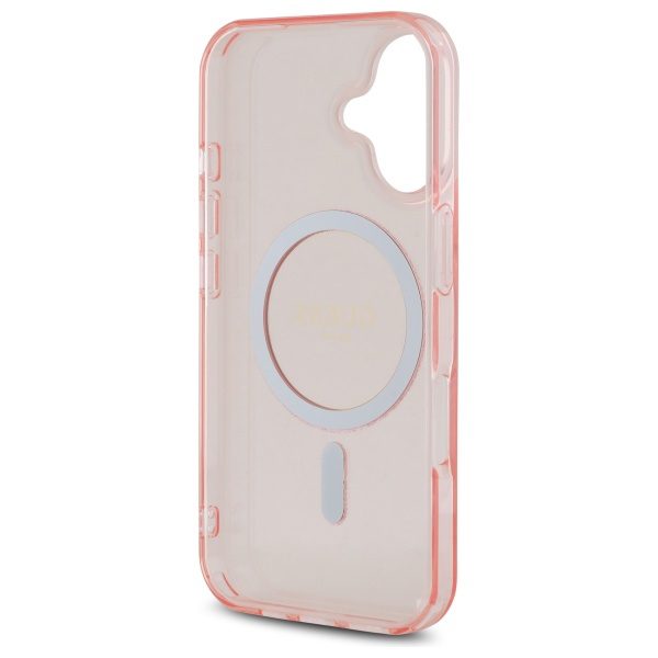 Guess HC MagSafe IML Glitter Circle case for iPhone 16 6,1" pink