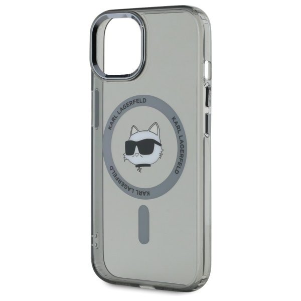 422395_oryg Karl Lagerfeld HC MagSafe IML Metal Choupette Head case for iPhone 15 6,1" black