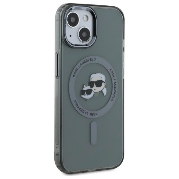 Karl Lagerfeld HC MagSafe IML Metal KC Heads case for iPhone 15 6,1" black