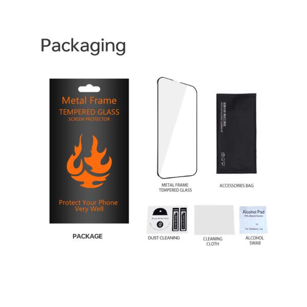 Tempered glass metal frame for Samsung Galaxy A36 5G black frame