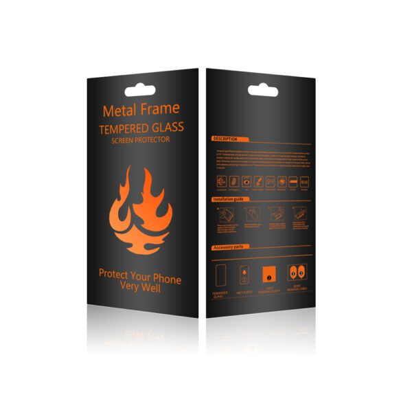 Tempered glass metal frame for Samsung Galaxy A36 5G black frame