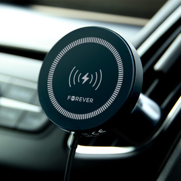 Forever car holder for air vent MACH-300 magnetic with wireless charging black Qi2 15W