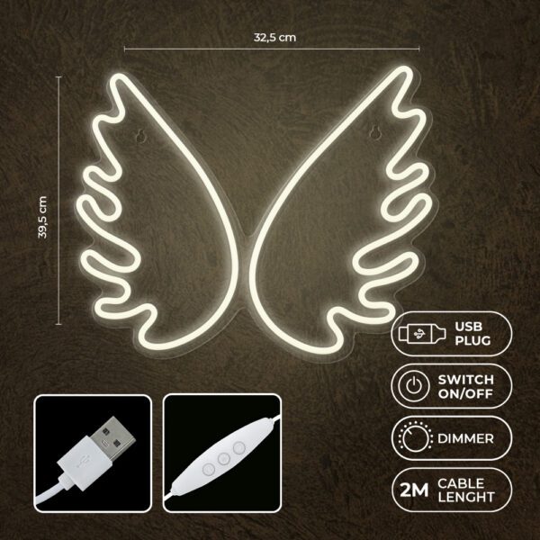 423663_oryg Neon PLEXI LED WINGS white FPNE09X Forever Light