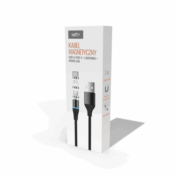 Setty magnetic cable DT 3in1 2,5A 1,0 m KBM-01 black JO