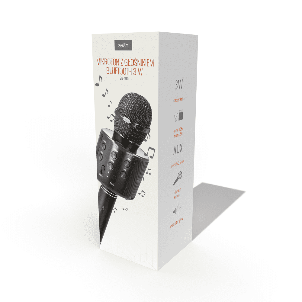 Setty Bluetooth microphone with speaker BM-100 black