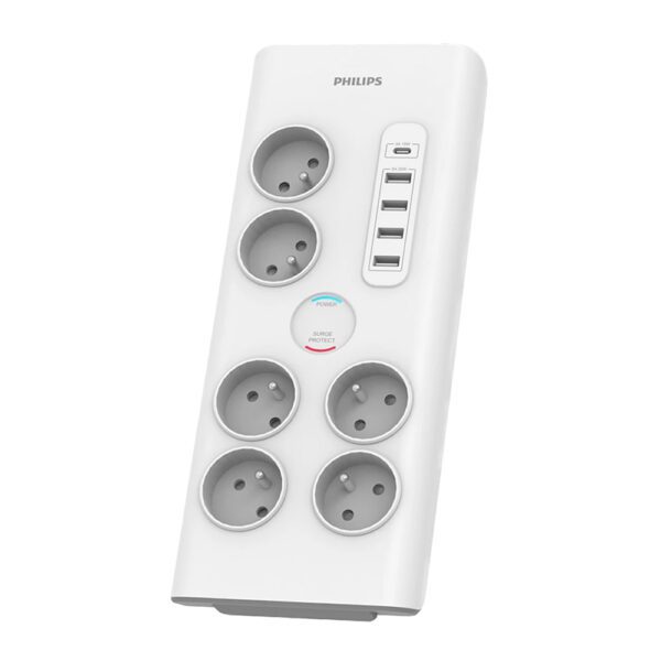 424004_oryg Anti-surge power strip PHILIPS extension cord 6 sockets + 6xUSB-A + 1xUSB-C 2m 16A white