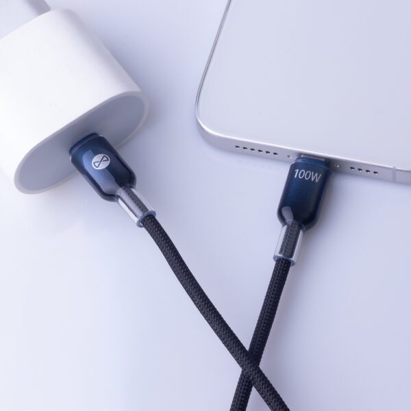 424050_oryg Forever Ombre cable USB-C - USB-C 1,0 m 100W black