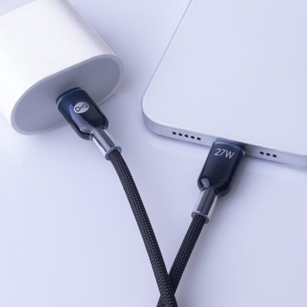 Forever Ombre cable USB-C - Lightning 1,0 m 27W black