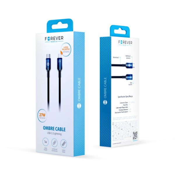 Forever Ombre cable USB-C - Lightning 1,0 m 27W black