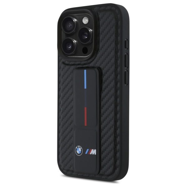 BMW case for iPhone 16 Pro Max 6,9" BMHCP16XGSPCCK Hardcase M Grip Stand Smooth and Carbon black