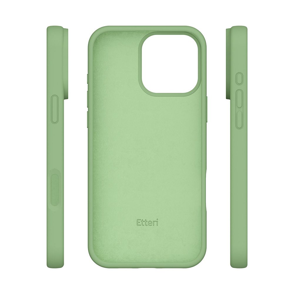 424350_oryg Etteri Silicone case for iPhone 16 Pro Max 6,9" light green