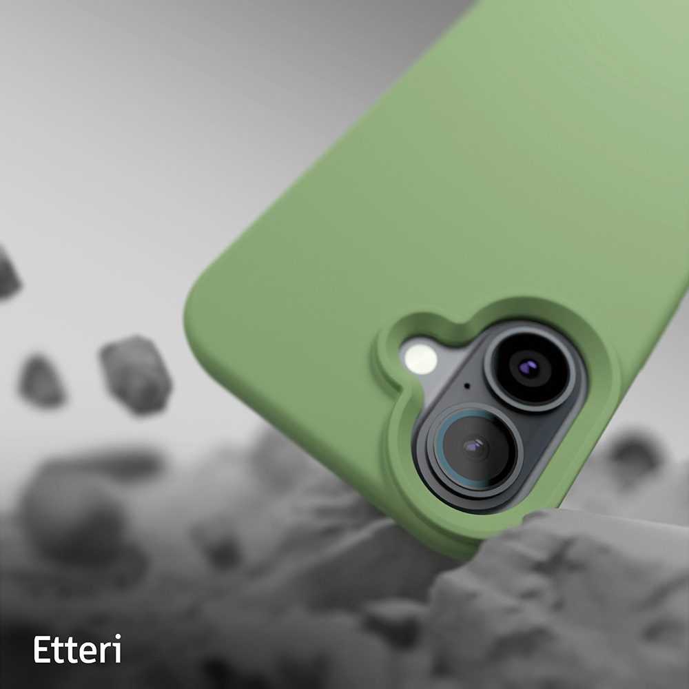 424451_oryg Etteri Silicone case for iPhone 16 Plus 6,7" light green