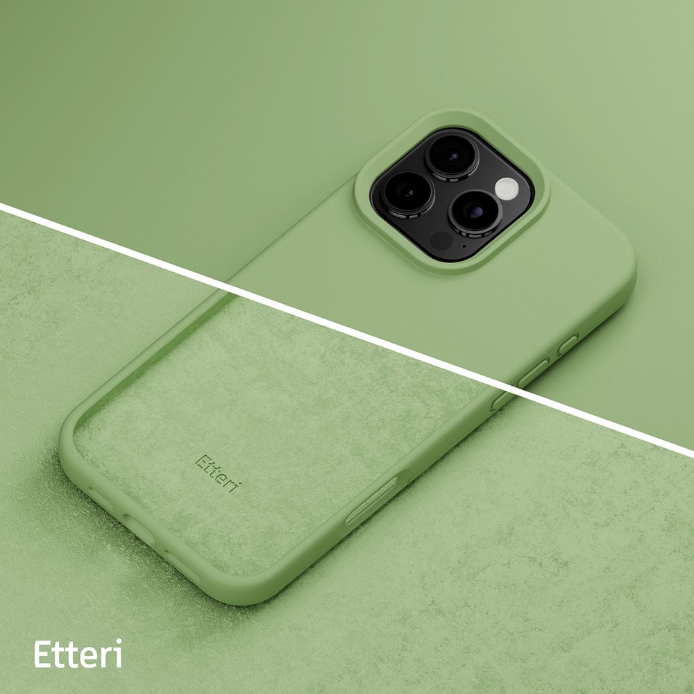 424477_oryg Etteri Silicone case for iPhone 16 Pro Max 6,9" light green