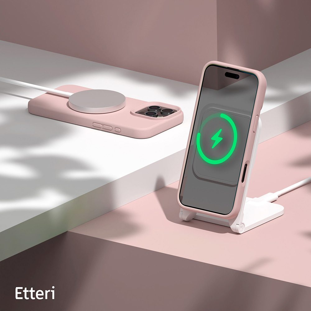 Etteri Silicone case for iPhone 16 Pro 6,3" light pink