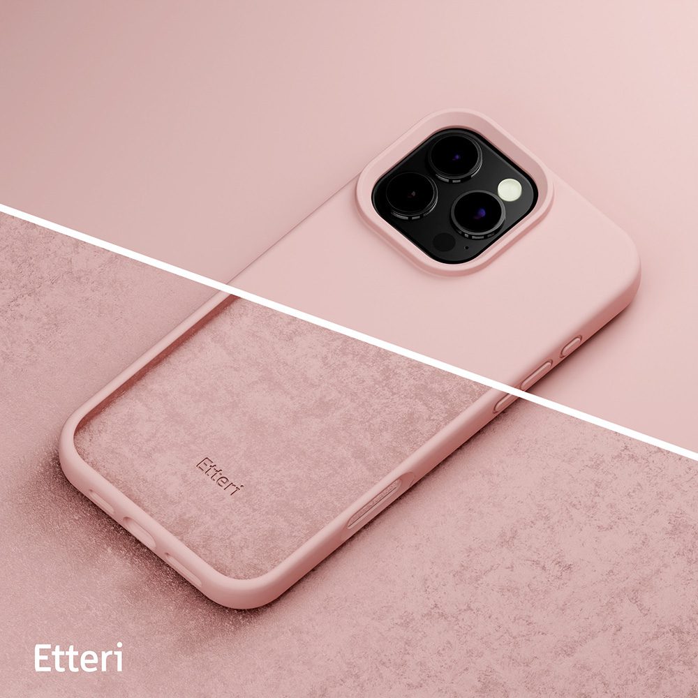 Etteri Silicone case for iPhone 16 Pro 6,3" light pink