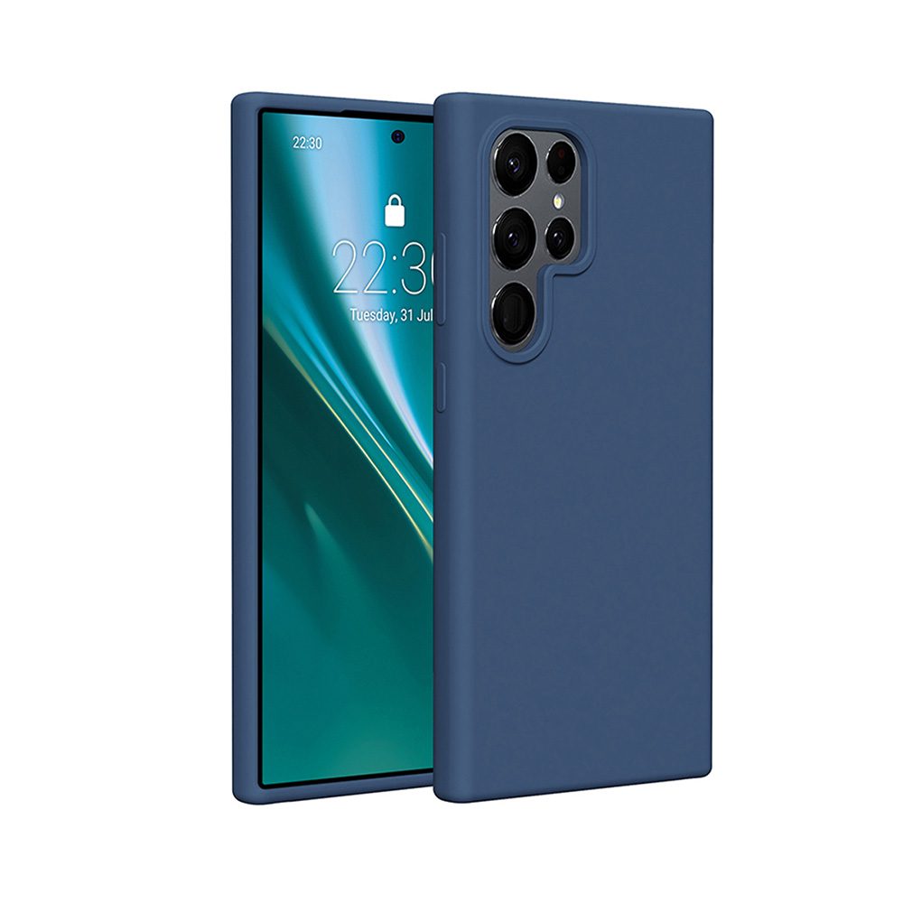 424720_oryg Etteri Silicone case for Samsung Galaxy S25 Ultra dark blue
