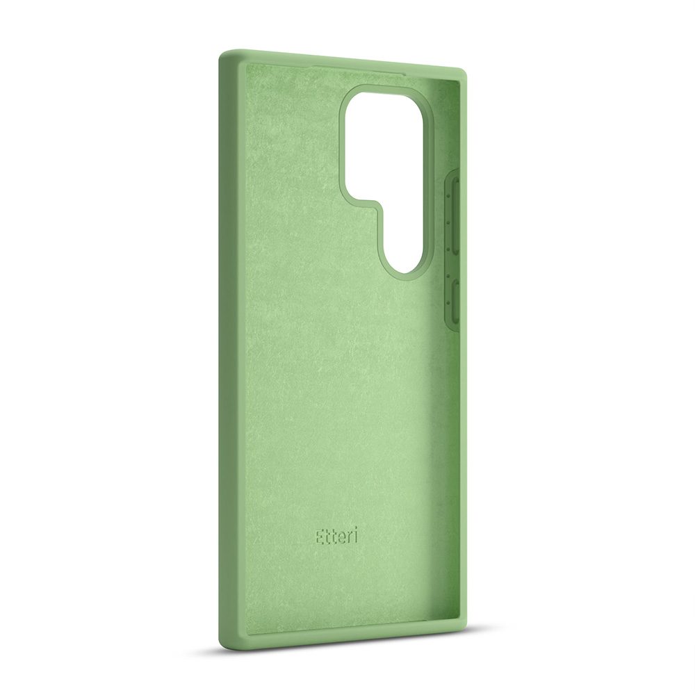 424733_oryg Etteri Silicone case for Samsung Galaxy S25 Ultra light green