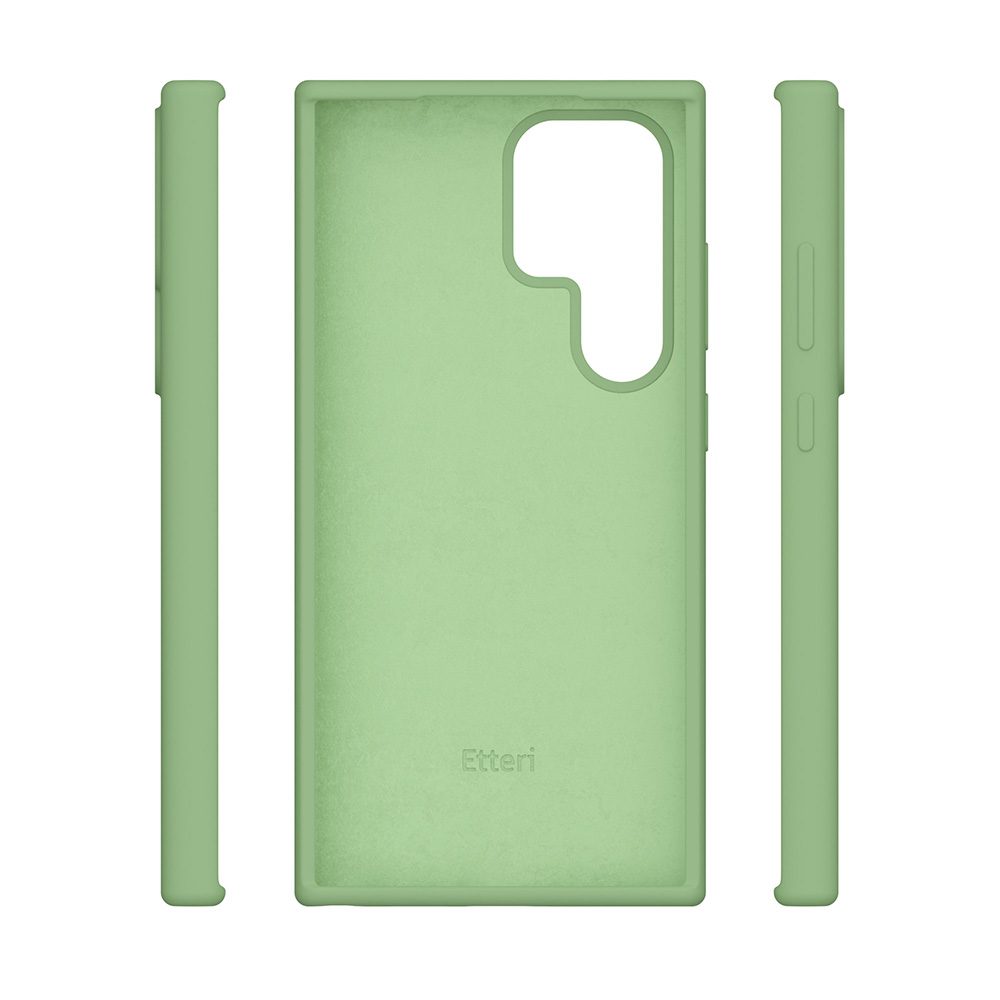 424737_oryg Etteri Silicone case for Samsung Galaxy S25 Ultra light green