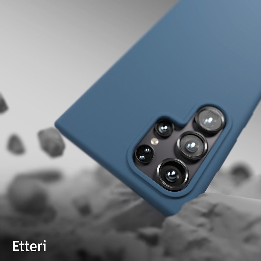 424816_oryg Etteri Silicone case for Samsung Galaxy S25 Ultra dark blue