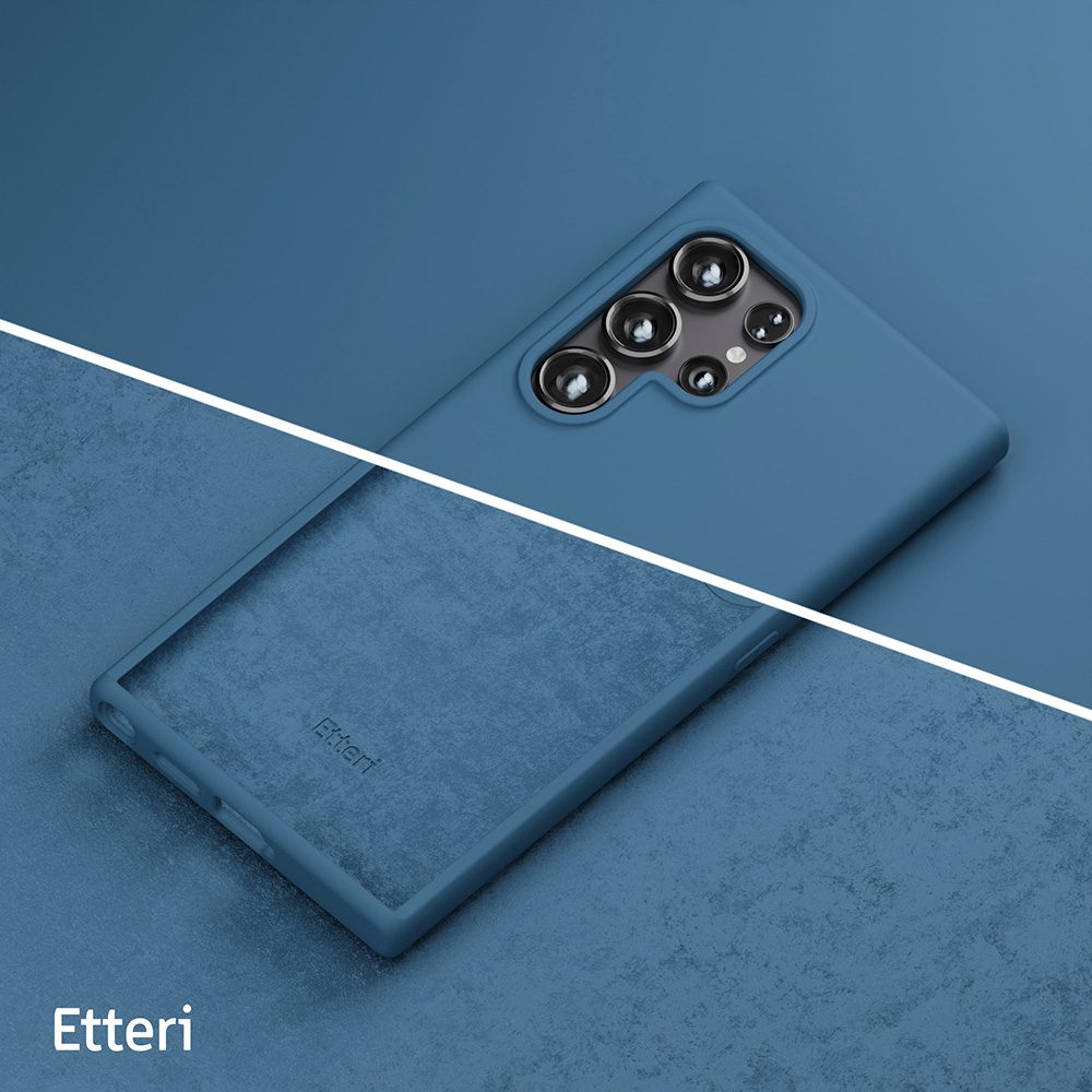 424817_oryg Etteri Silicone case for Samsung Galaxy S25 Ultra dark blue
