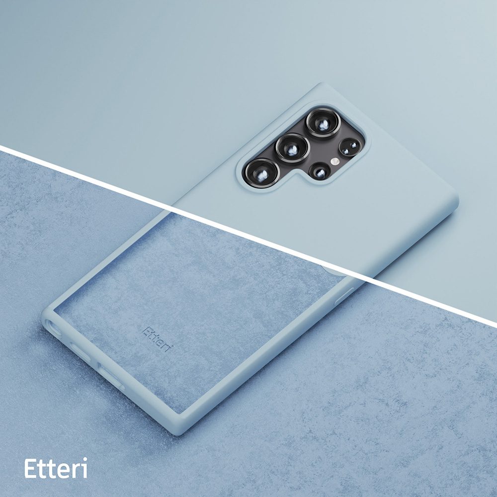 424821_oryg Etteri Silicone case for Samsung Galaxy S25 Ultra light blue
