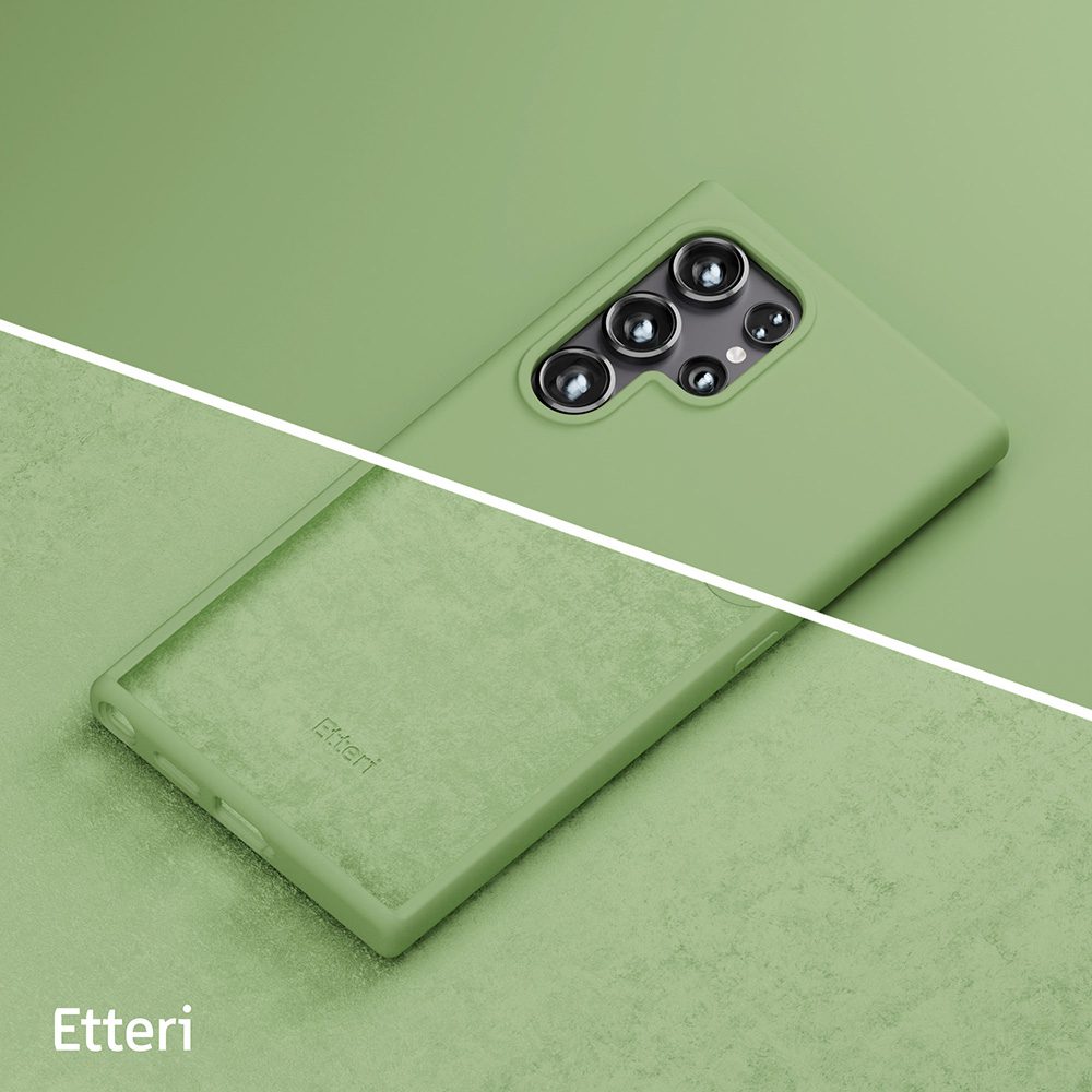 424825_oryg Etteri Silicone case for Samsung Galaxy S25 Ultra light green
