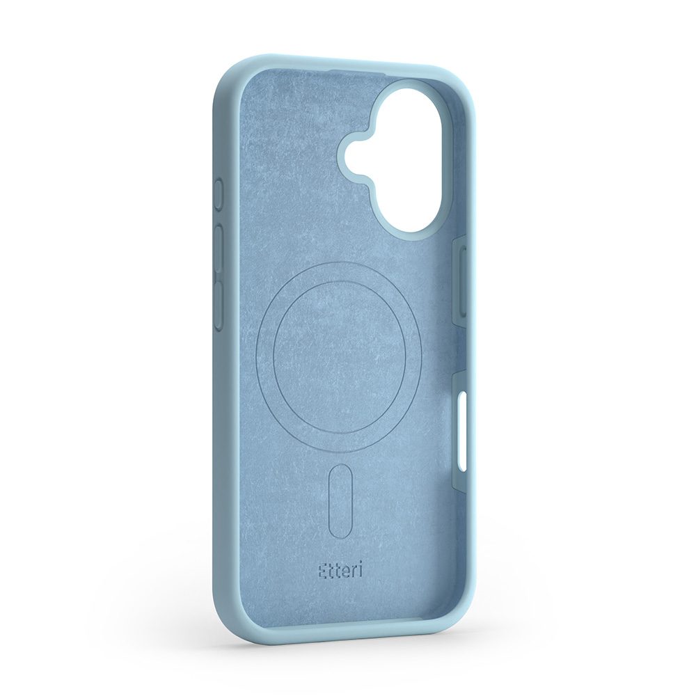 Etteri Silicone Mag case for iPhone 16 Plus 6,7" light blue
