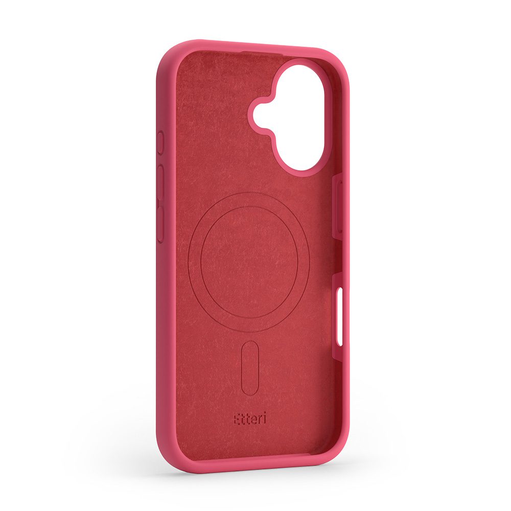 Etteri Silicone Mag case for iPhone 16 Plus 6,7" raspberry